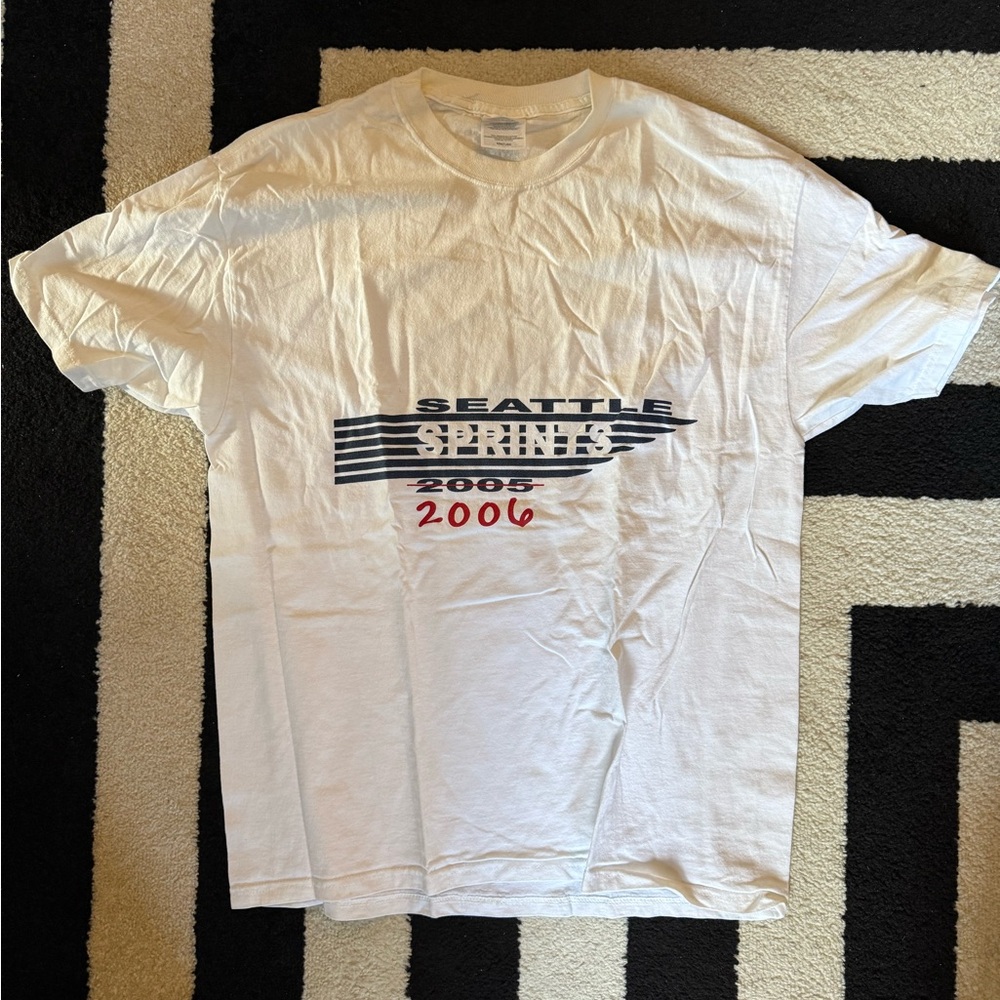 Graphic Tee - “Seattle Sprints” - White, Size L